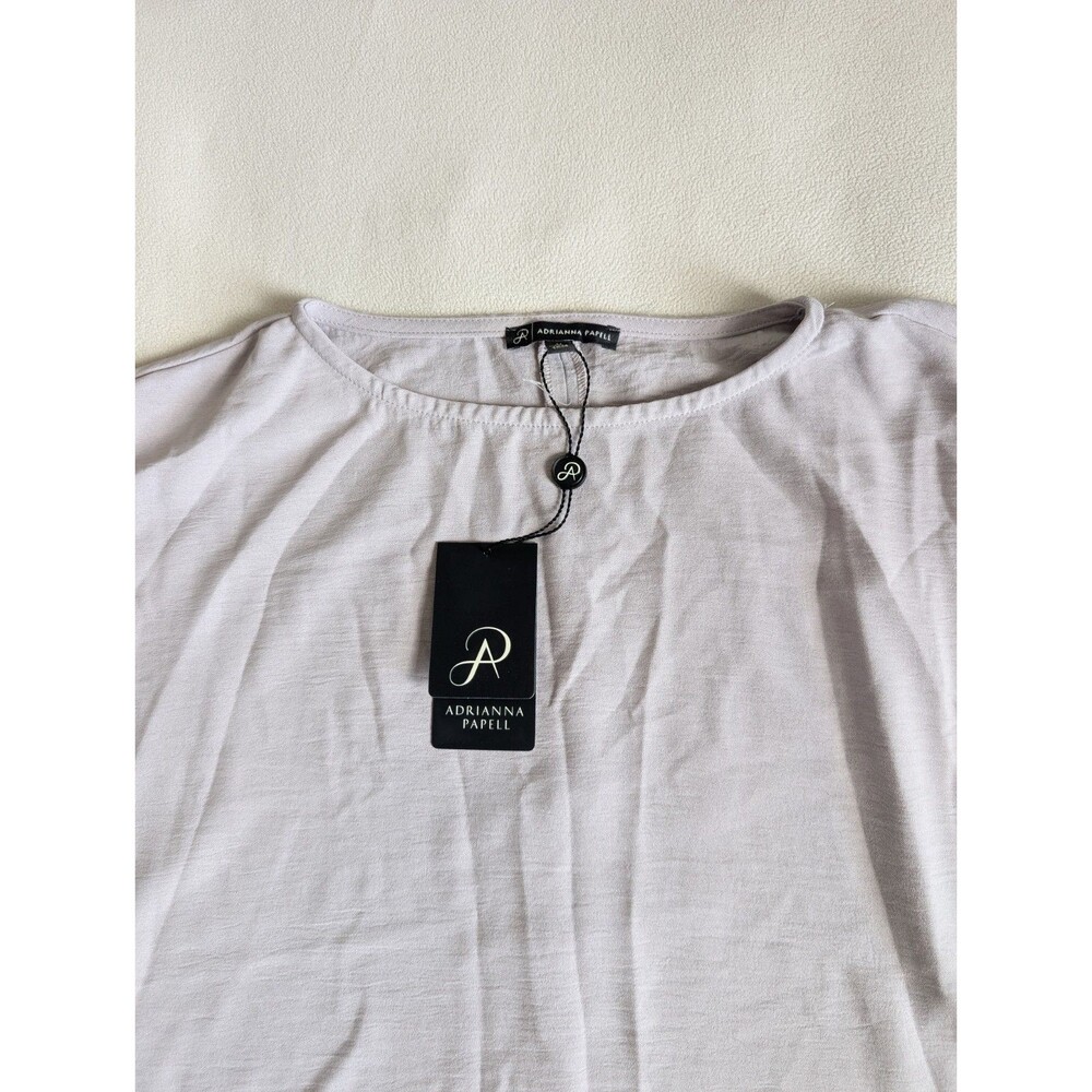 Adrianna Papell Shirt Womens M Woven Airflow Sleeve Cropped Top NWT Blouse